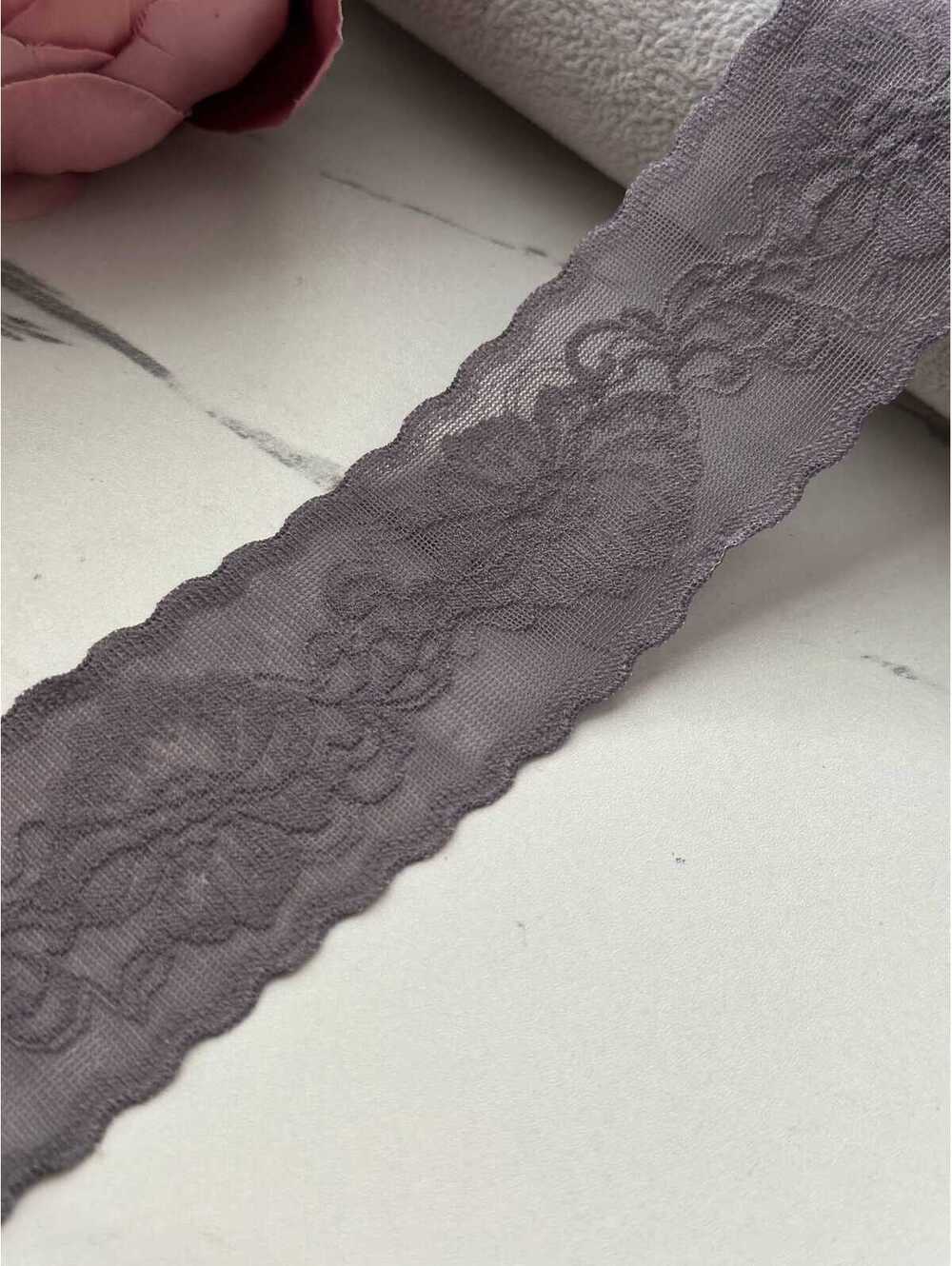 10Yds Stretch 1.7" Dusty Mauve Seamless Flat Scalloped Stretch Lace Wholesale